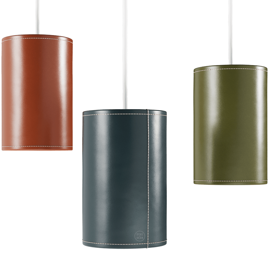 CUERO CYLINDER LEATHER PENDANT LIGHT CHOCOLATE - DYKE & DEAN