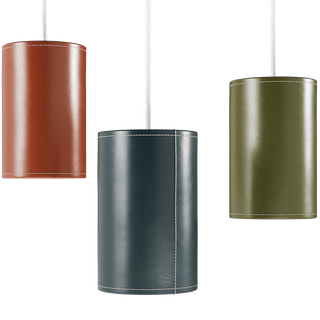 CUERO CYLINDER LEATHER PENDANT LIGHT CHOCOLATE - DYKE & DEAN