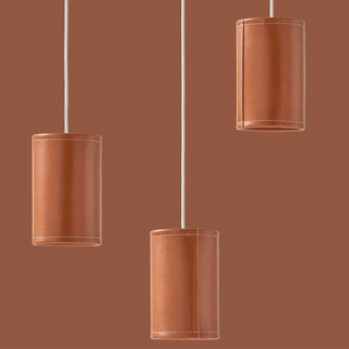 CUERO CYLINDER LEATHER PENDANT LIGHT POLO - DYKE & DEAN