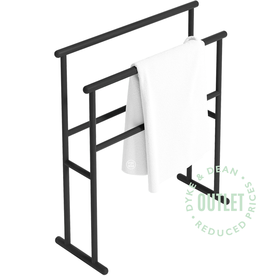 DARK OAK YOKU FREESTANDING TOWEL RAIL OUTLET - DYKE & DEAN