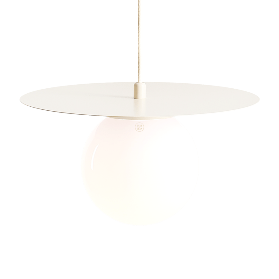 DISC GLOBE HANGING PENDANT LIGHT CREAM SMALL - DYKE & DEAN