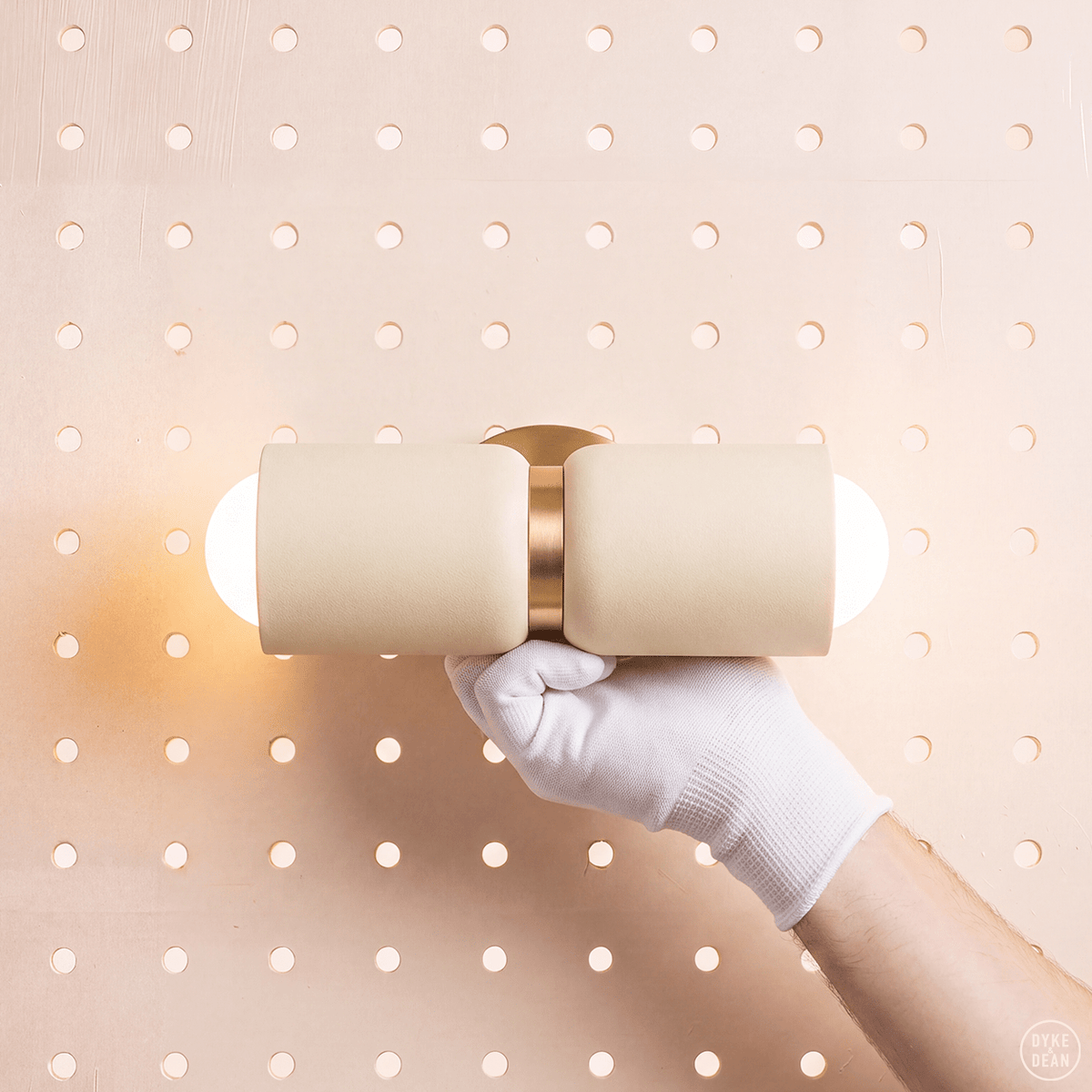 Double Ceramic Up Down Light With Brass Wall Plate