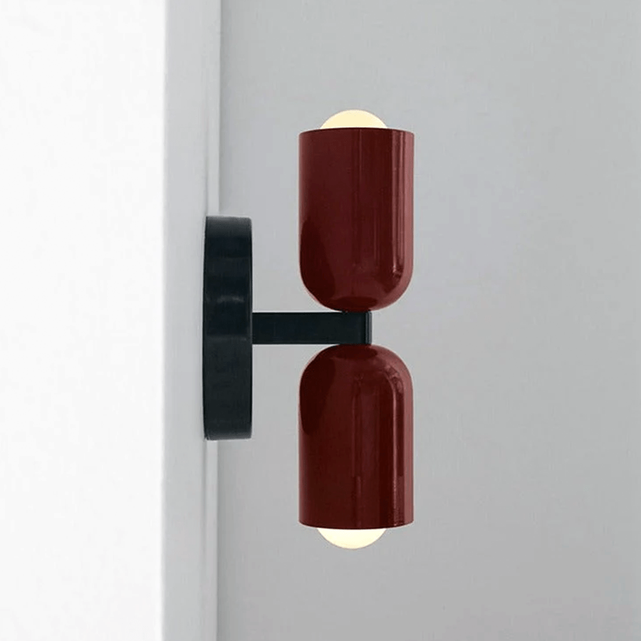 DOUBLE SCONCE LIGHT BLACK RED - DYKE & DEAN
