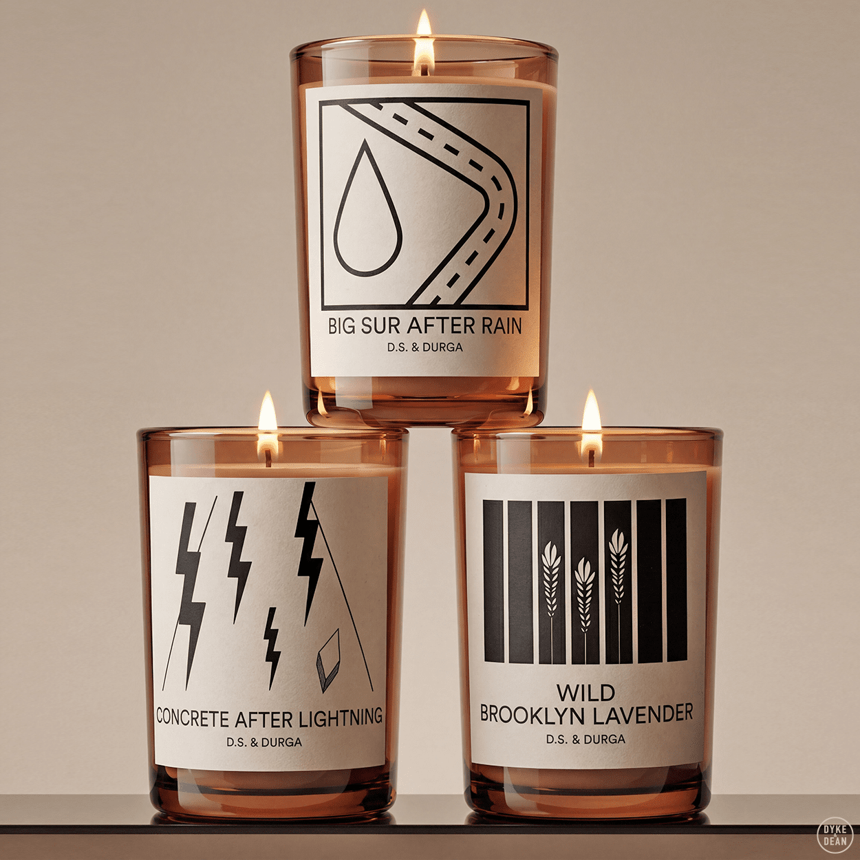DS&DURGA PARQUET LEATHER CANDLE - DYKE & DEAN