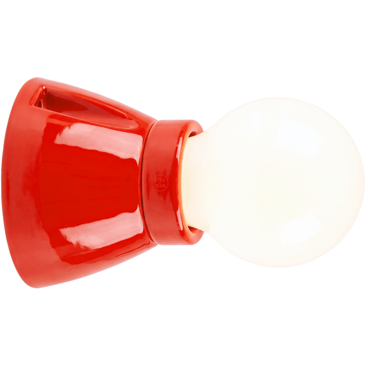 DYKE & DEAN FIXED SOCKET RED CERAMIC LAMP - DYKE & DEAN