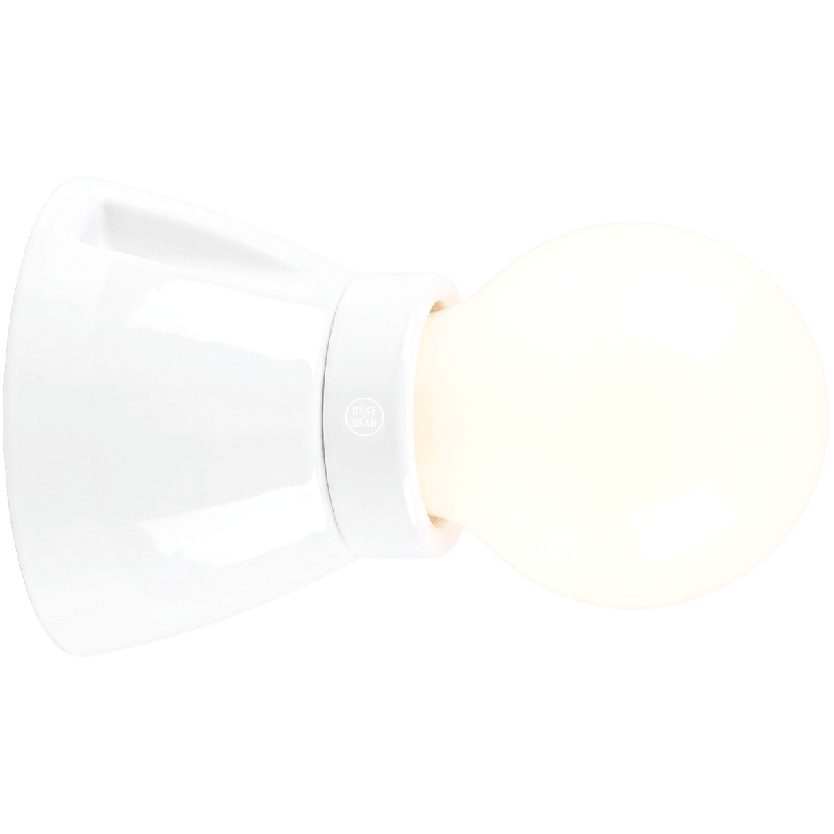DYKE & DEAN FIXED SOCKET WHITE CERAMIC LAMP - DYKE & DEAN