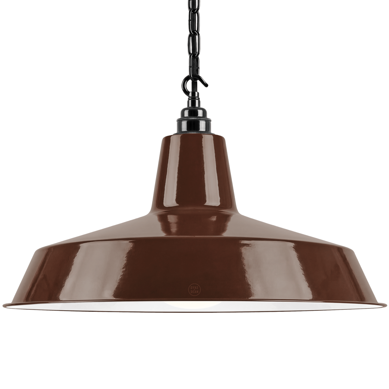 DYKE & DEAN PENDANT LAMPSHADE BROWN WITH HOOK & CHAIN SET - DYKE & DEAN