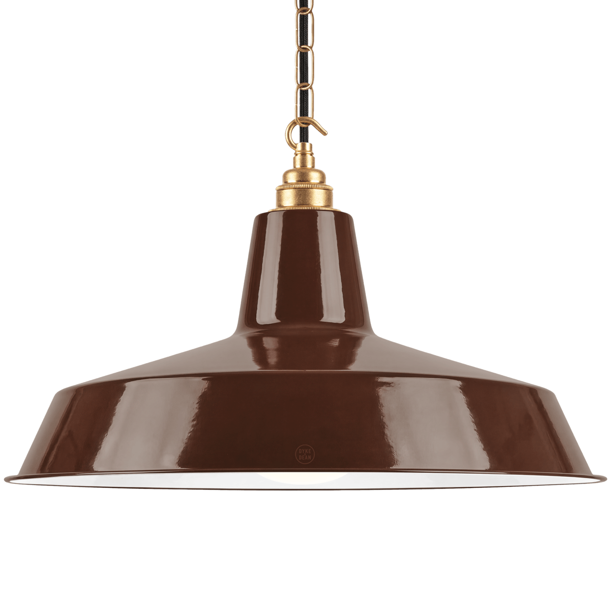 DYKE & DEAN PENDANT LAMPSHADE BROWN WITH HOOK & CHAIN SET - DYKE & DEAN
