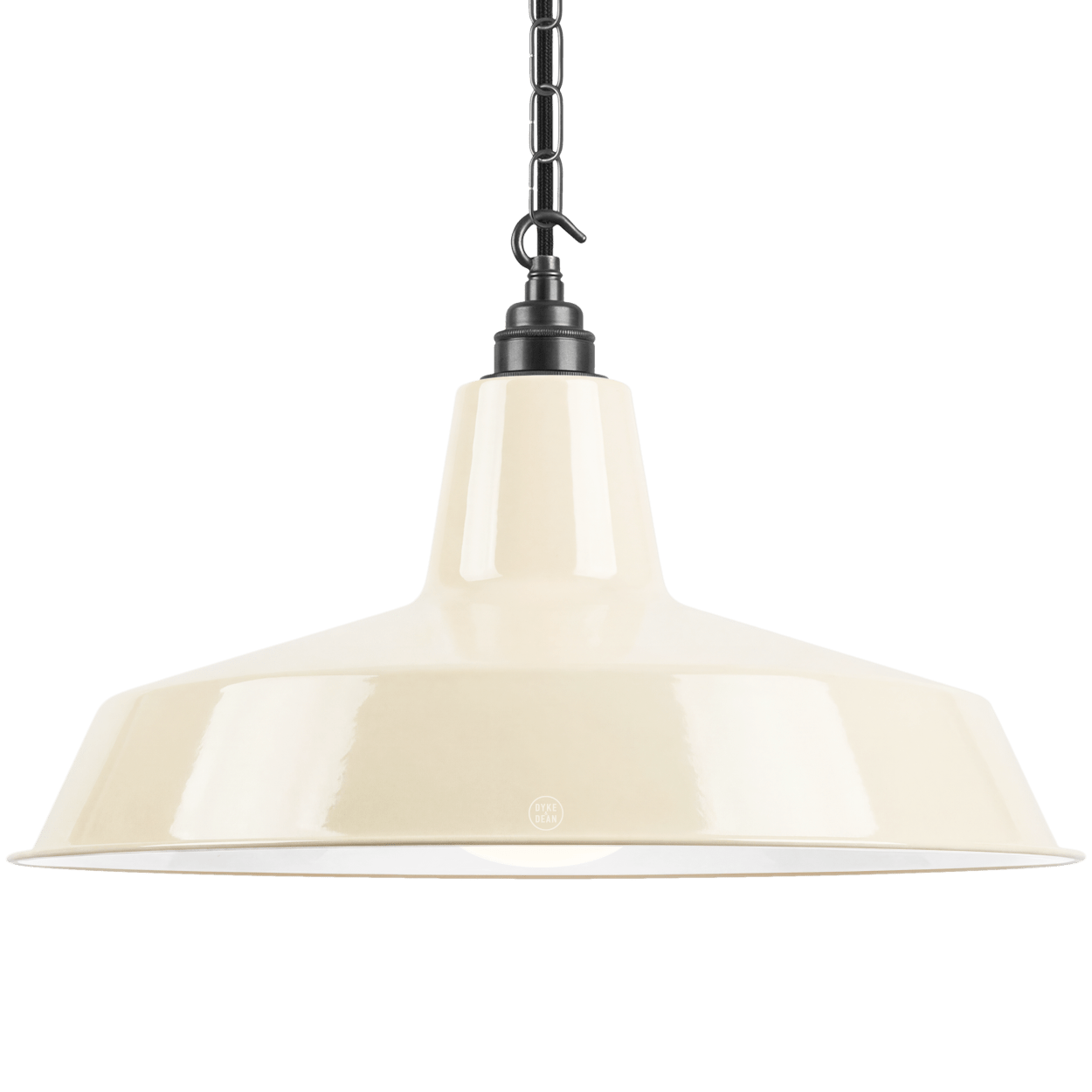 DYKE & DEAN PENDANT LAMPSHADE CREAM WITH HOOK & CHAIN SET - DYKE & DEAN