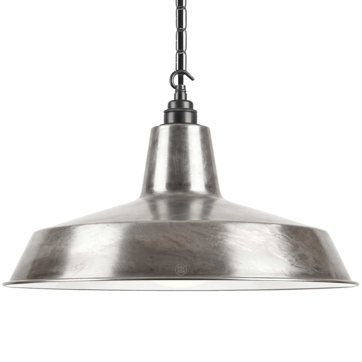 DYKE & DEAN PENDANT LAMPSHADE RAW METAL WITH HOOK & CHAIN SET - DYKE & DEAN