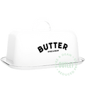 DYKE & DEAN WHITE ENAMEL BUTTER DISH OUTLET - DYKE & DEAN