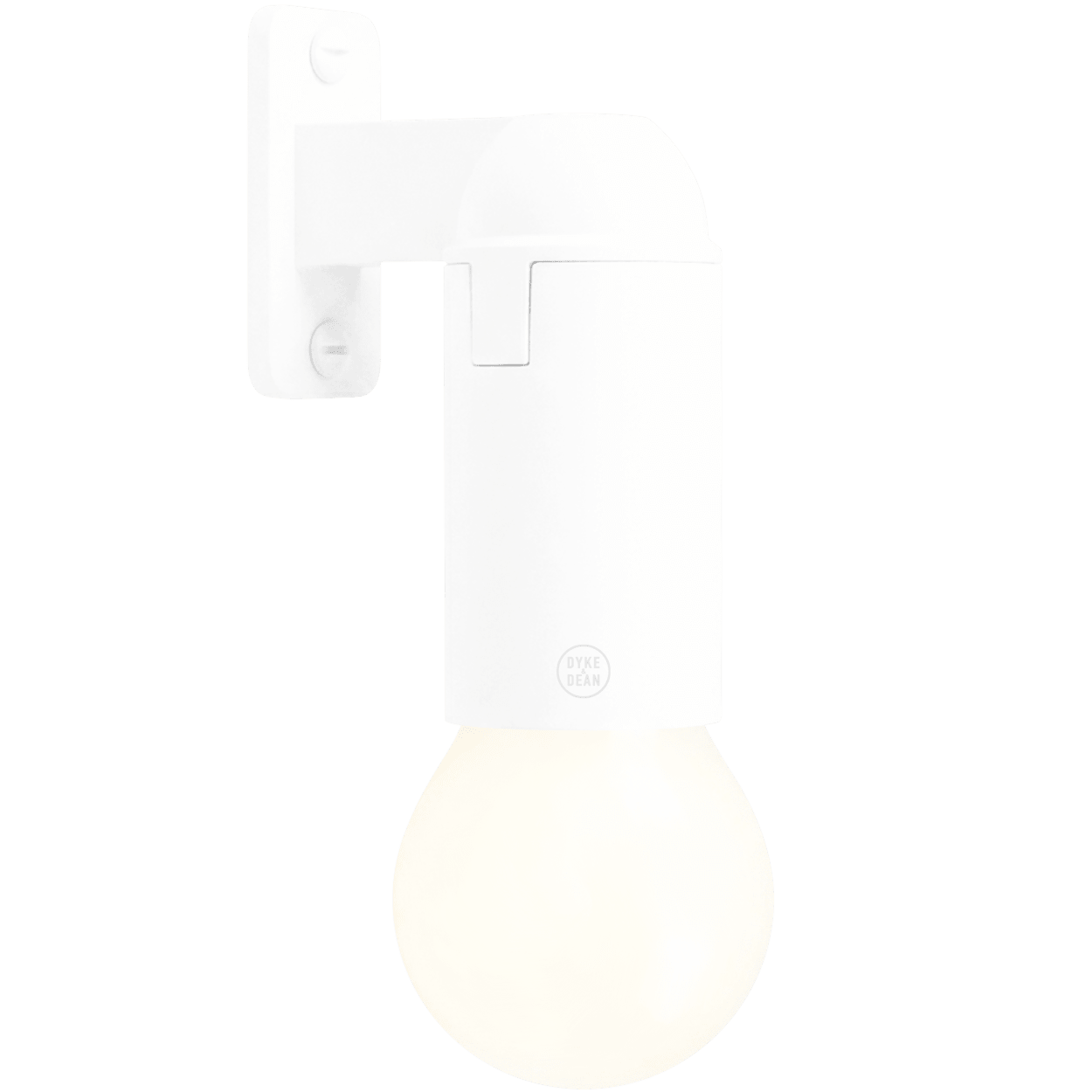 E14 WHITE RIGHT ARM WALL LAMP - DYKE & DEAN