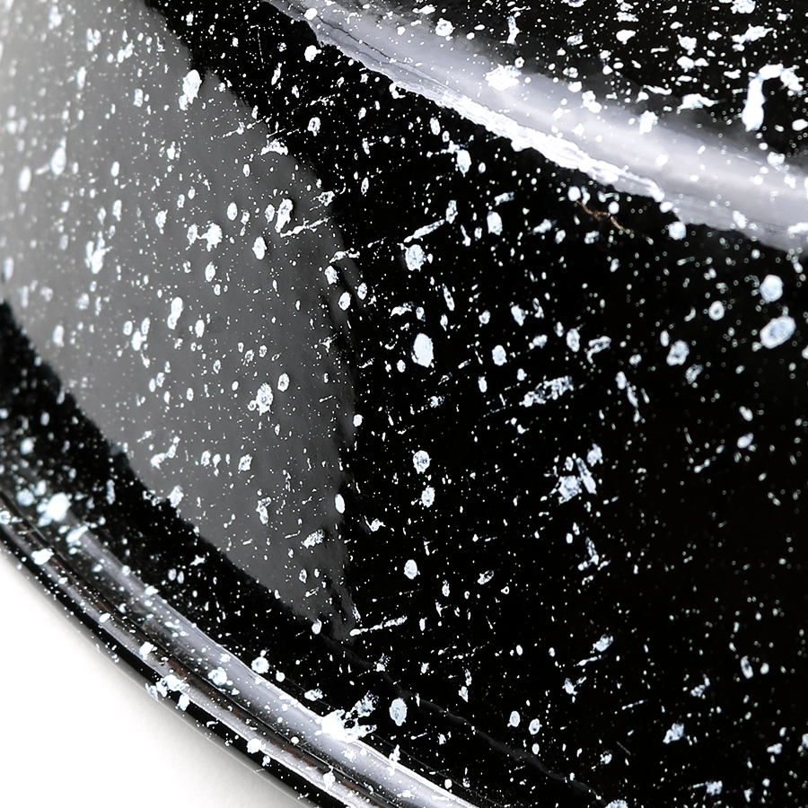 ENAMEL BLACK SPECKLED FLAT LIGHT SHADE OUTLET - DYKE & DEAN