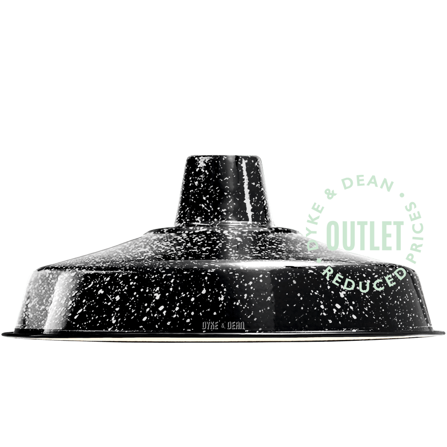 ENAMEL BLACK SPECKLED LARGE LIGHT LAMP SHADE OUTLET - DYKE & DEAN