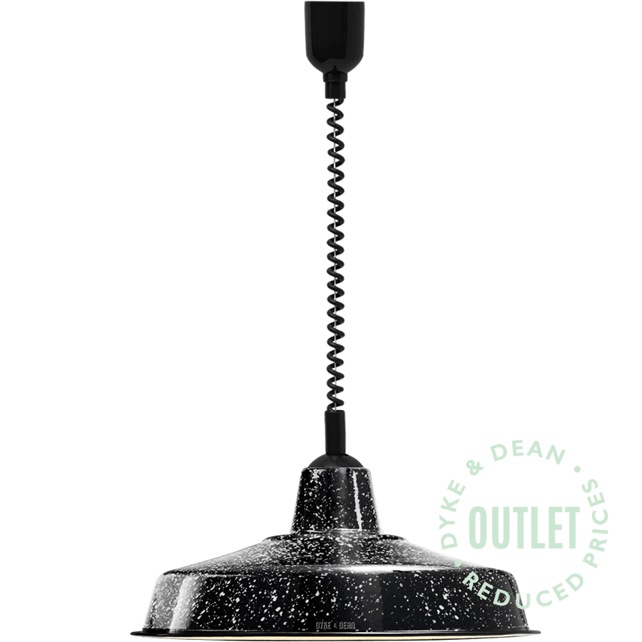 ENAMEL BLACK SPECKLED LARGE LIGHT LAMP SHADE OUTLET - DYKE & DEAN