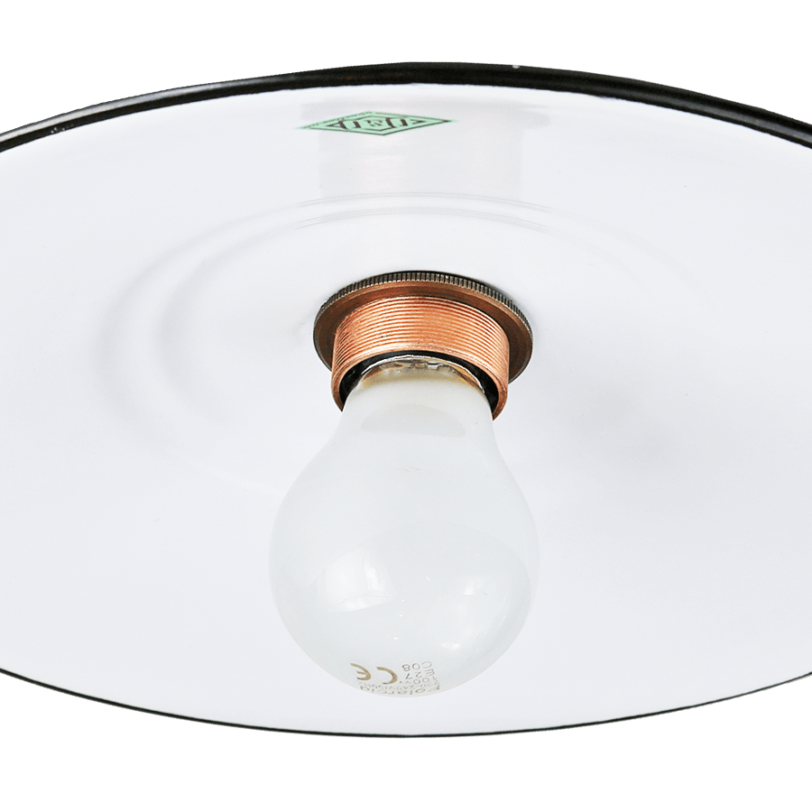 ENAMEL MINT GREEN SPECKLED FLAT LIGHT SHADE OUTLET - DYKE & DEAN