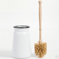 ENAMEL TOILET BRUSH HOLDER SET WHITE - DYKE & DEAN