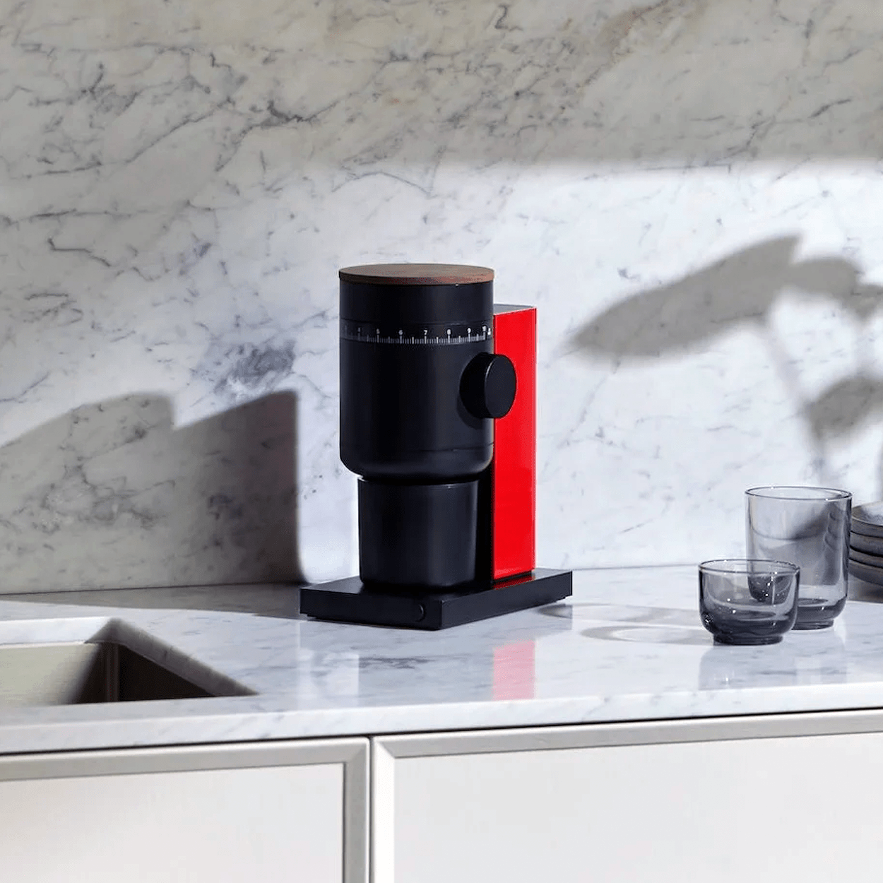 FELLOW OPUS 2 CONICAL BURR GRINDER WOODLAND RED & WALNUT - DYKE & DEAN