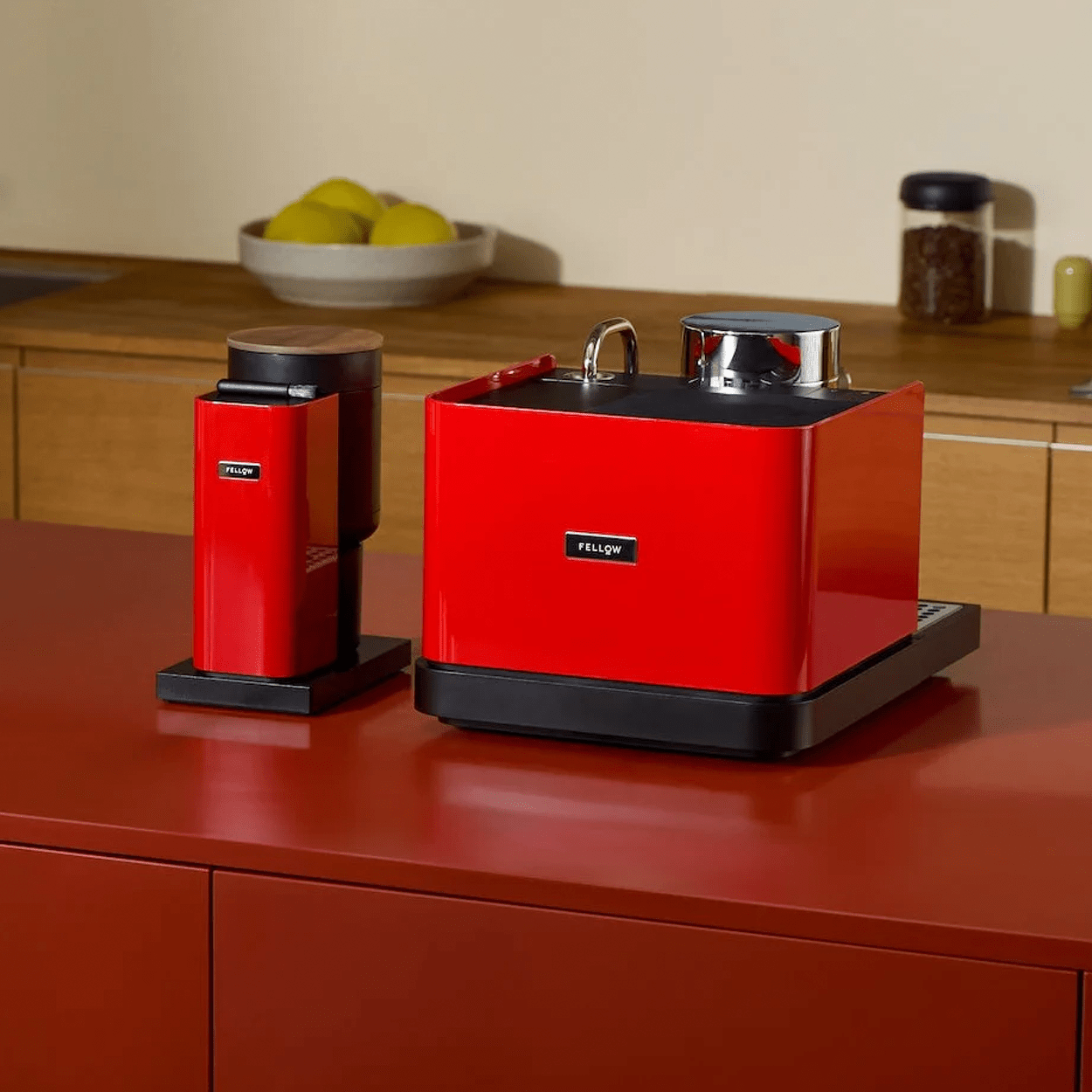 FELLOW OPUS 2 CONICAL BURR GRINDER WOODLAND RED & WALNUT - DYKE & DEAN