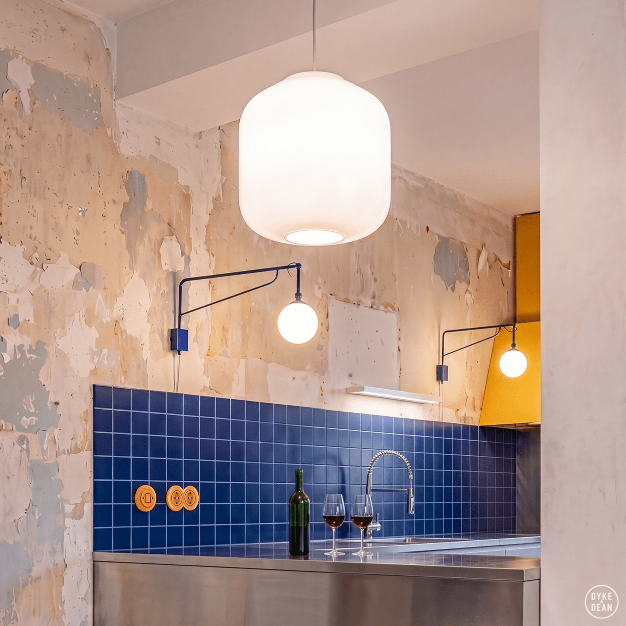FLASK YELLOW GLASS PENDANT LIGHT XL - DYKE & DEAN