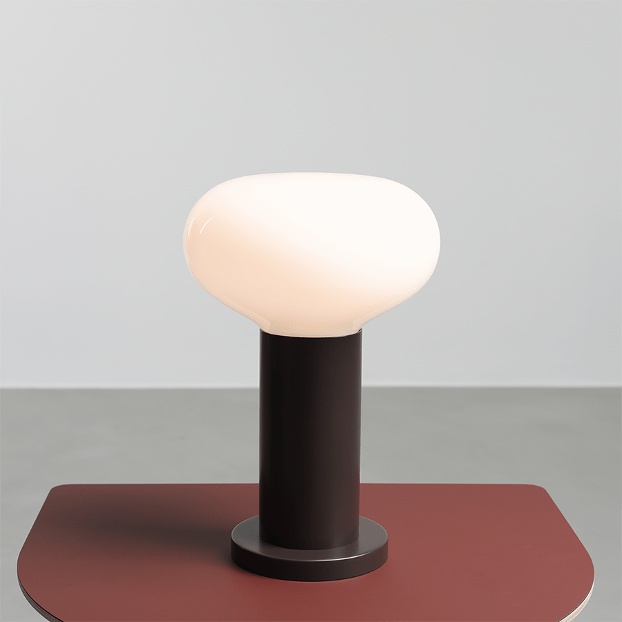 FLO OPAL GLASS ORB SMALL TABLE LIGHT MOKKA - DYKE & DEAN