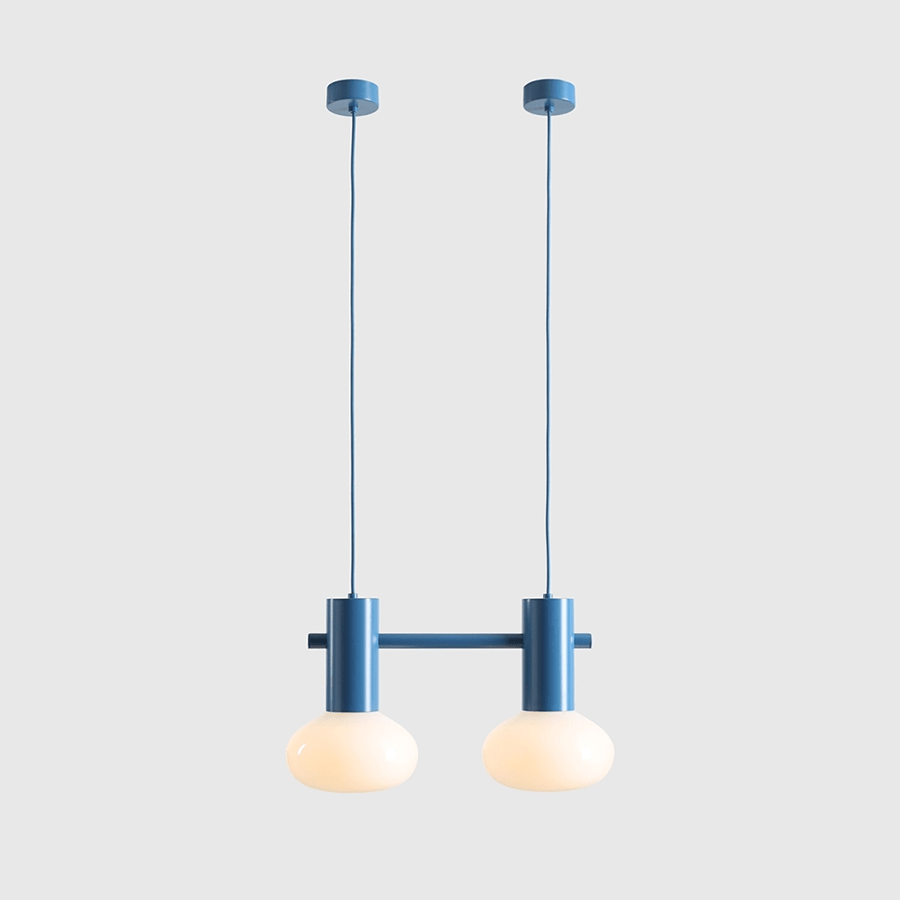 FLO SUSPENSION PENDANT 2 OPAL GLASS LIGHT BLUE - DYKE & DEAN