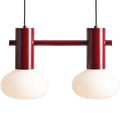 FLO SUSPENSION PENDANT 2 OPAL GLASS LIGHT RUBY RED - DYKE & DEAN