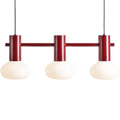 FLO SUSPENSION PENDANT 3 OPAL GLASS LIGHT RUBY RED - DYKE & DEAN