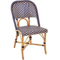 FRENCH BISTRO RATTAN CHAIR BASKET WEAVE NAVY - DYKE & DEAN