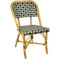 FRENCH BISTRO RATTAN CHAIR CROSSES GREEN BLACK - DYKE & DEAN