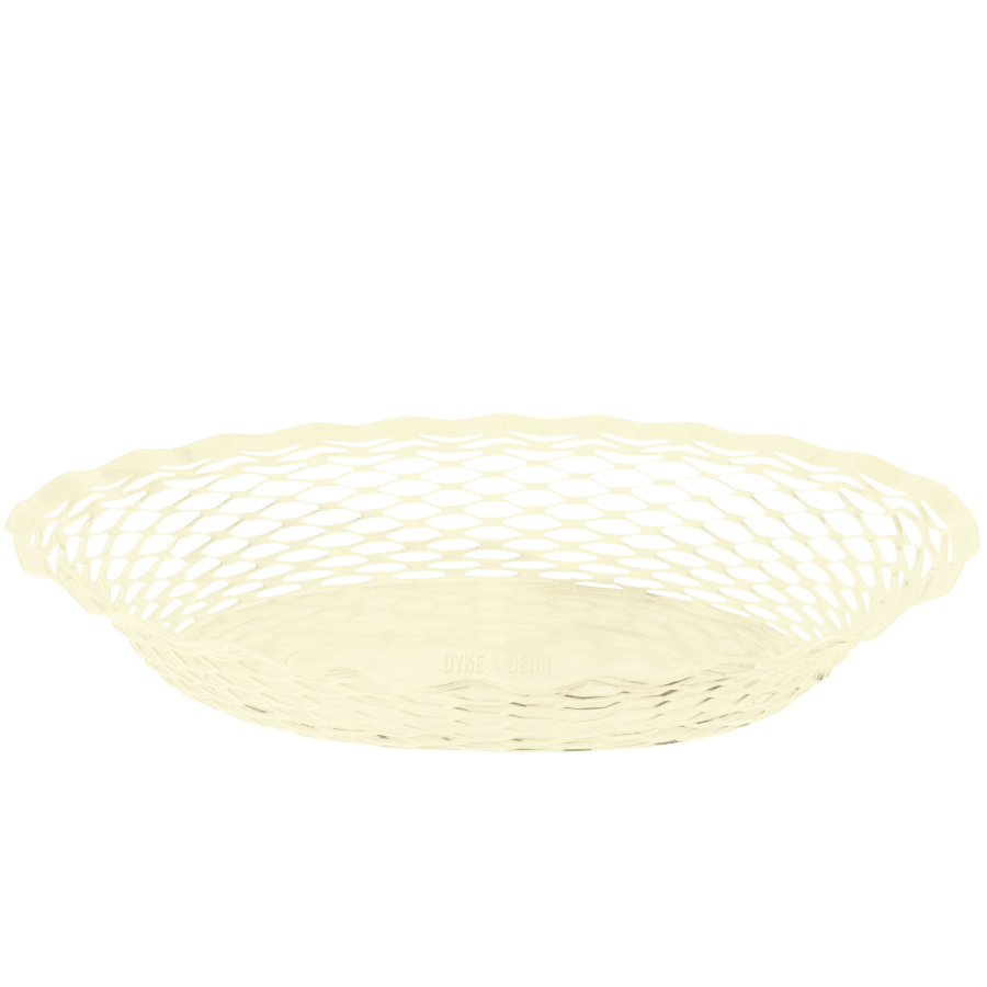FRENCH EXPANDED OVAL SERVING BASKET CREAM - DYKE & DEAN