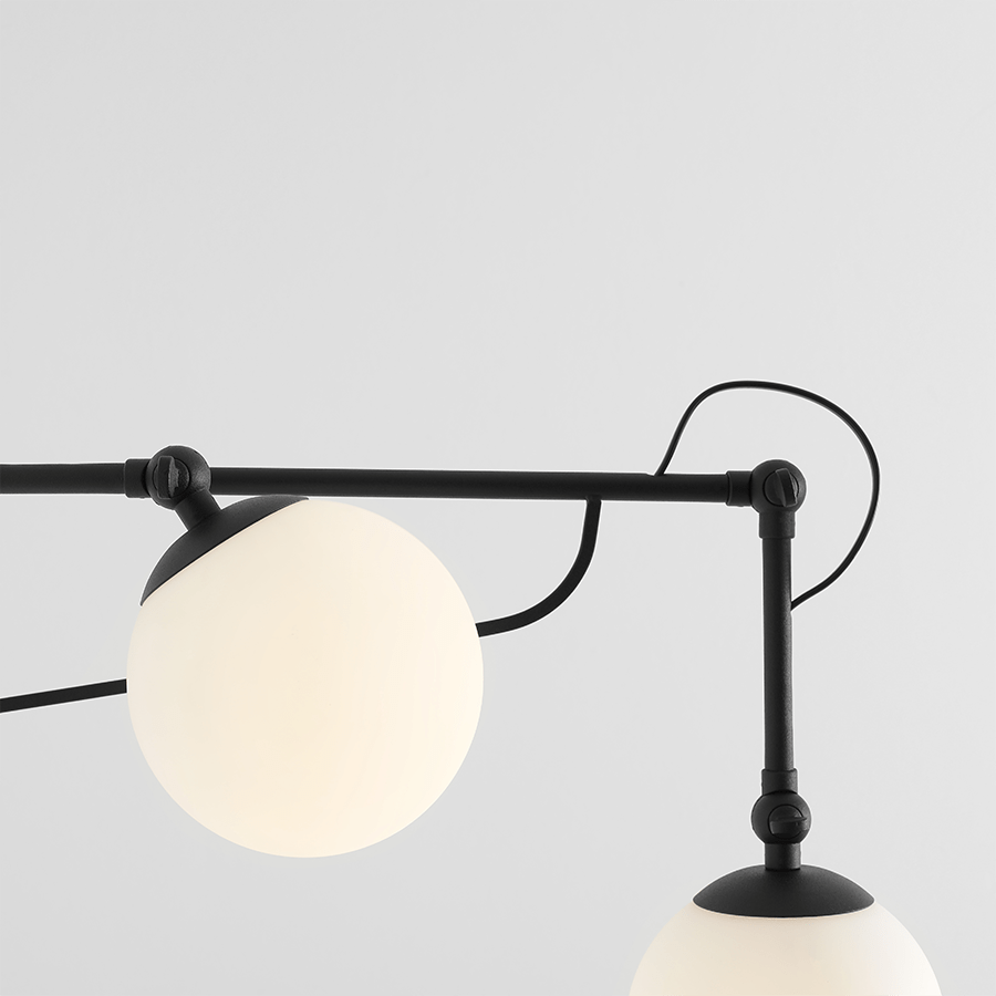 FUNCTIONAL ADJUSTABLE LONG WALL ARM LIGHT BLACK - DYKE & DEAN