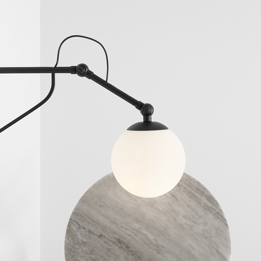 FUNCTIONAL ADJUSTABLE WALL ARM LIGHT BLACK - DYKE & DEAN