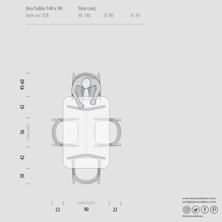 GAZZDA AVA OAK DINING TABLE 140 X 90 - DYKE & DEAN