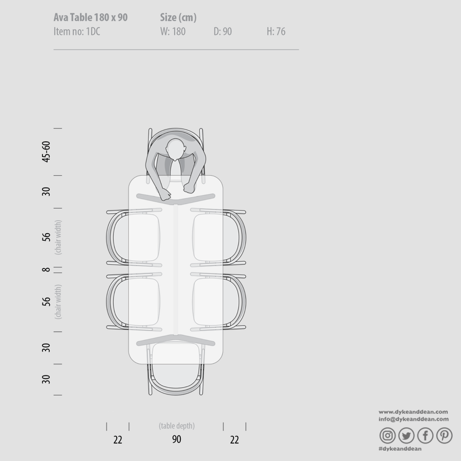GAZZDA AVA OAK DINING TABLE 180 X 90 - DYKE & DEAN