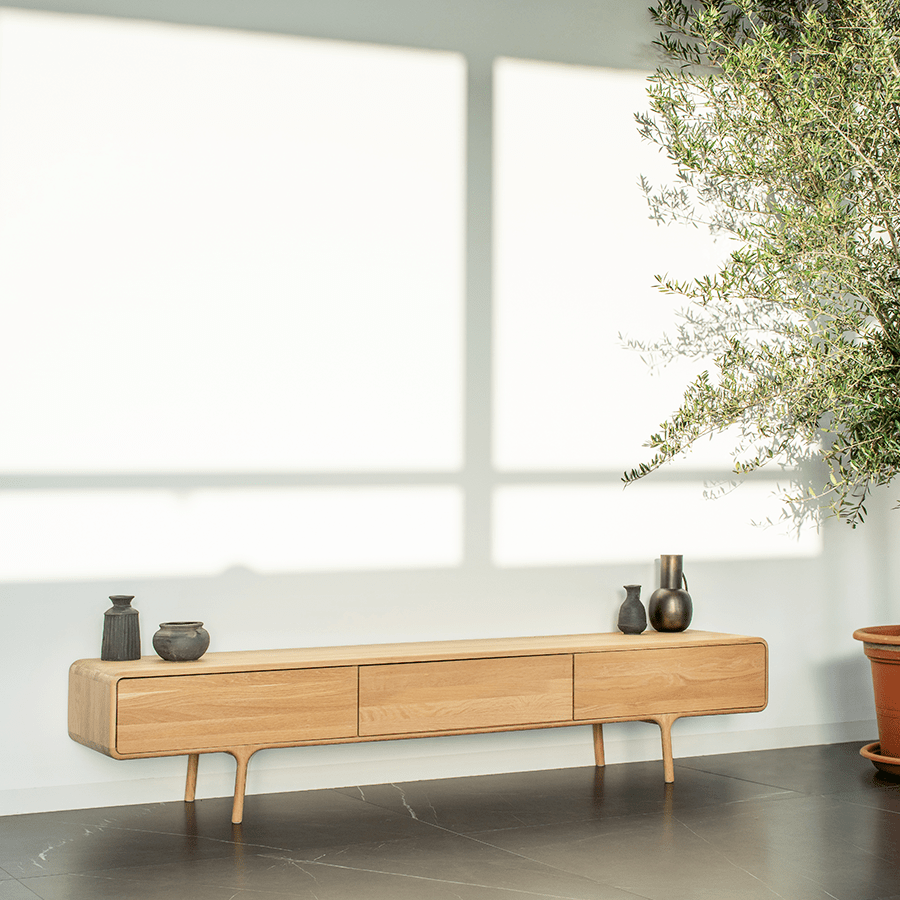 GAZZDA FAWN LOW SIDE BOARD OAK - DYKE & DEAN