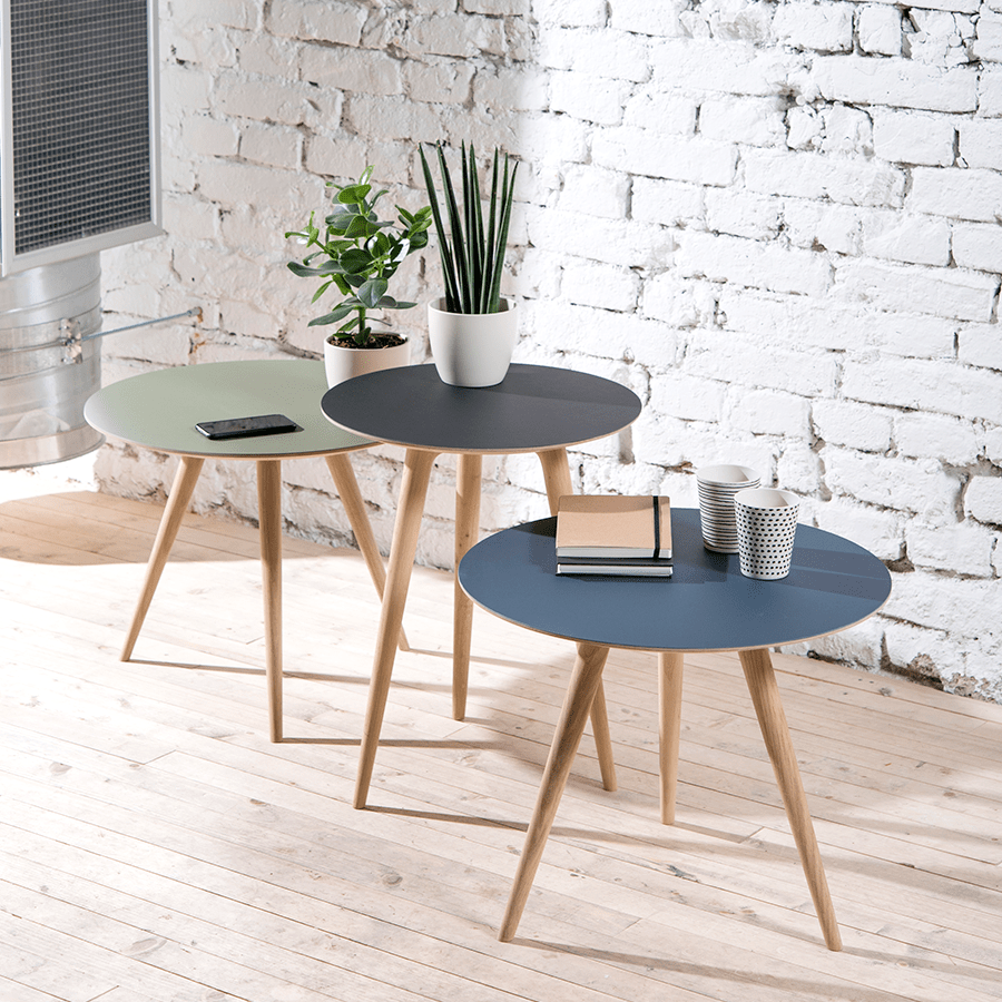 GAZZDA ROUND ARP TABLE NATURAL OAK 55CM - DYKE & DEAN