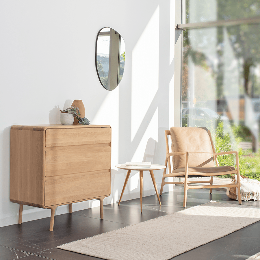 GAZZDA ROUND ARP TABLE NATURAL OAK 55CM - DYKE & DEAN