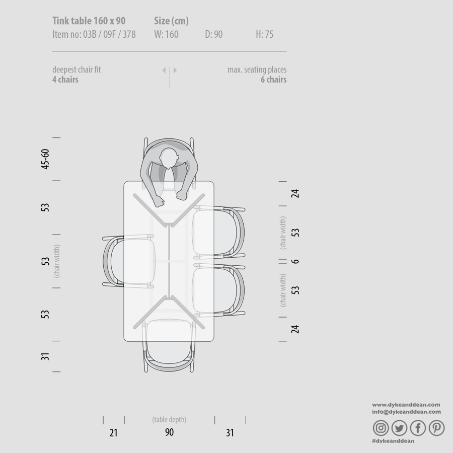 GAZZDA TINK DINING TABLE SMOKED OAK 160 x 90 - DYKE & DEAN