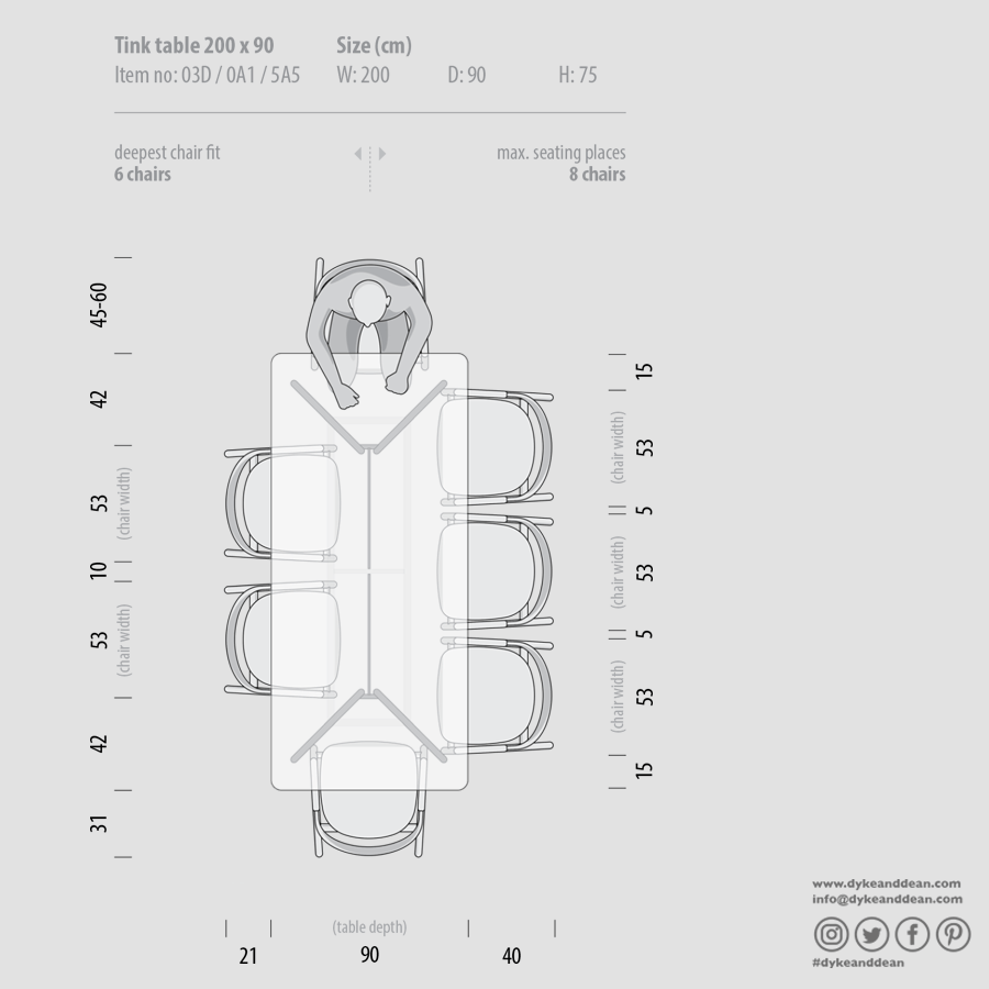 GAZZDA TINK DINING TABLE SMOKED OAK 200 x 90 - DYKE & DEAN