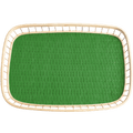 GREEN RATTAN SERVING TRAY - DYKE & DEAN
