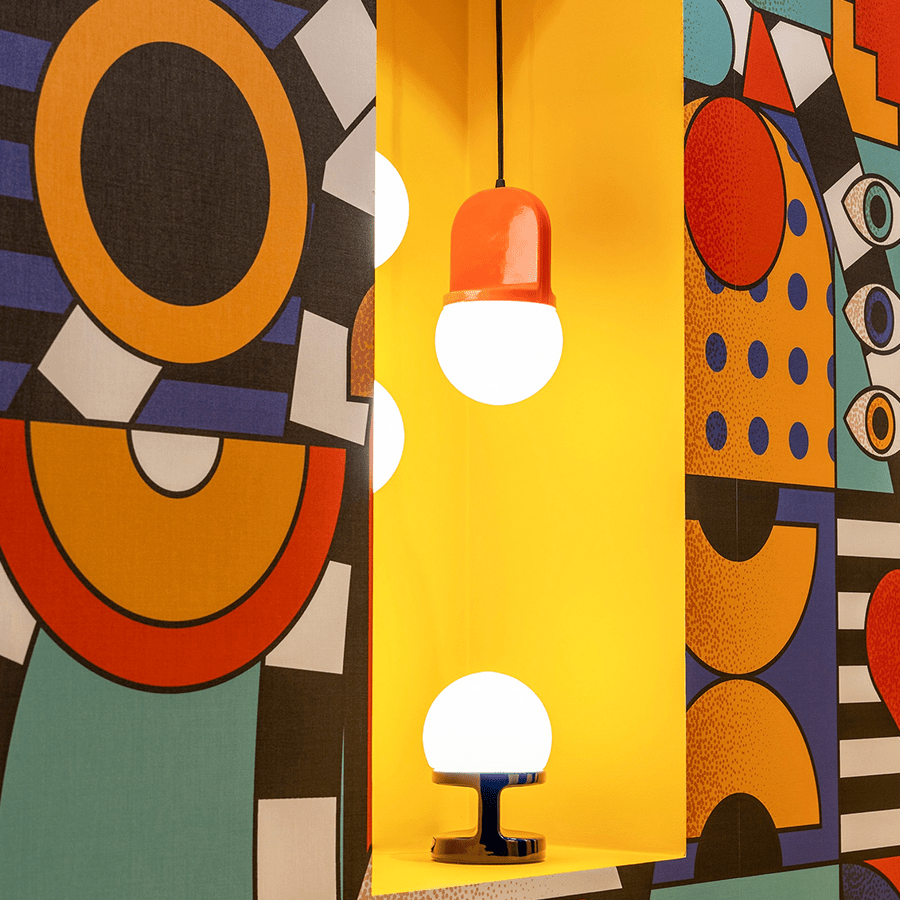 HABEA CERAMIC PENDANT LIGHT OPAL GLASS - DYKE & DEAN