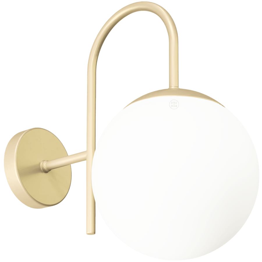 IP40 WATERPROOF OUTDOOR ARC WALL LIGHT LARGE GLOBE - DYKE & DEAN