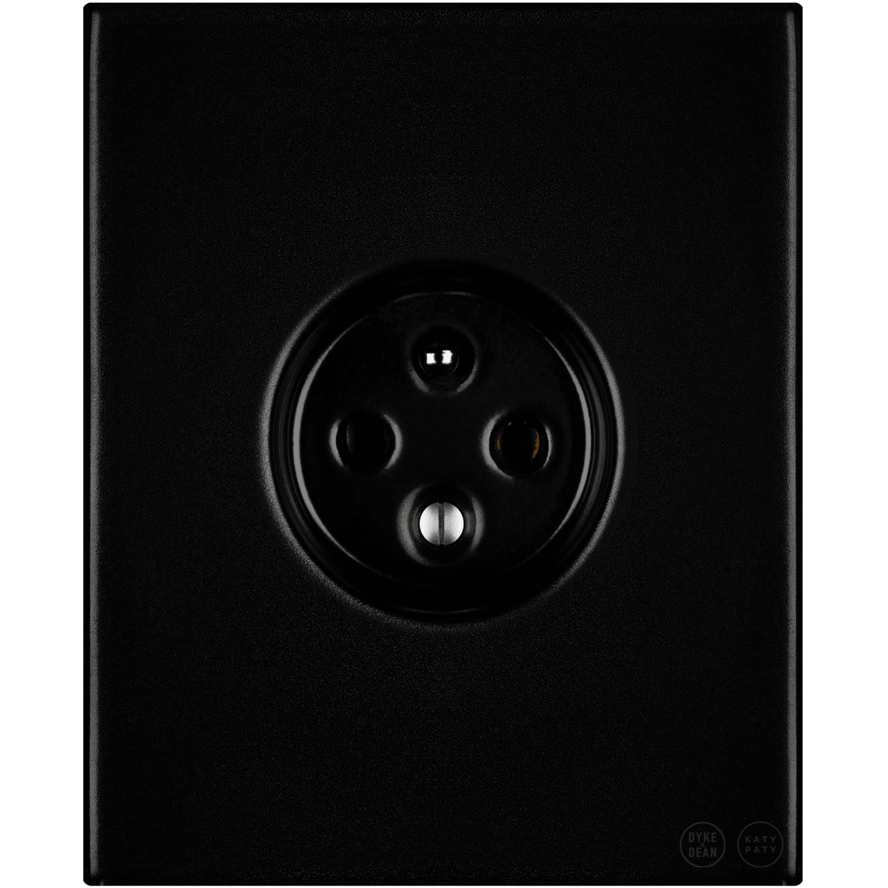 KATY PATY PORCELAIN PLATE 2 PIN EURO WALL SOCKET MATTE BLACK - DYKE & DEAN