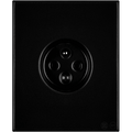 KATY PATY PORCELAIN PLATE 2 PIN EURO WALL SOCKET MATTE BLACK - DYKE & DEAN