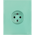 KATY PATY PORCELAIN PLATE 2 PIN EURO WALL SOCKET MINT GREEN - DYKE & DEAN