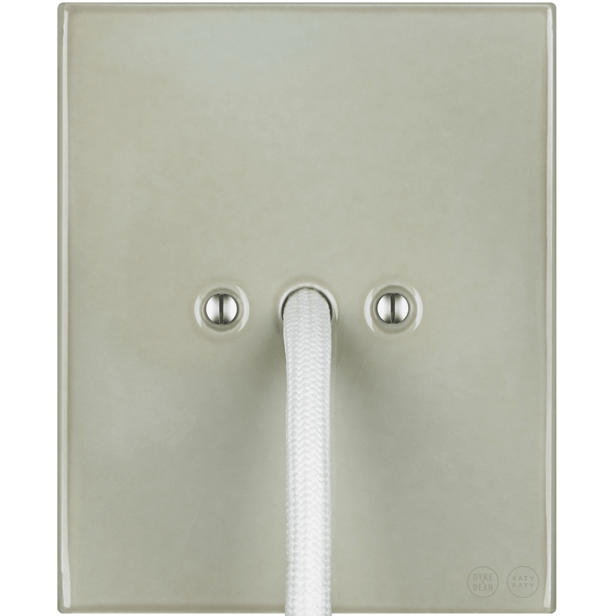 KATY PATY PORCELAIN PLATE WALL CABLE GLAND SOCKET GREY GREEN - DYKE & DEAN