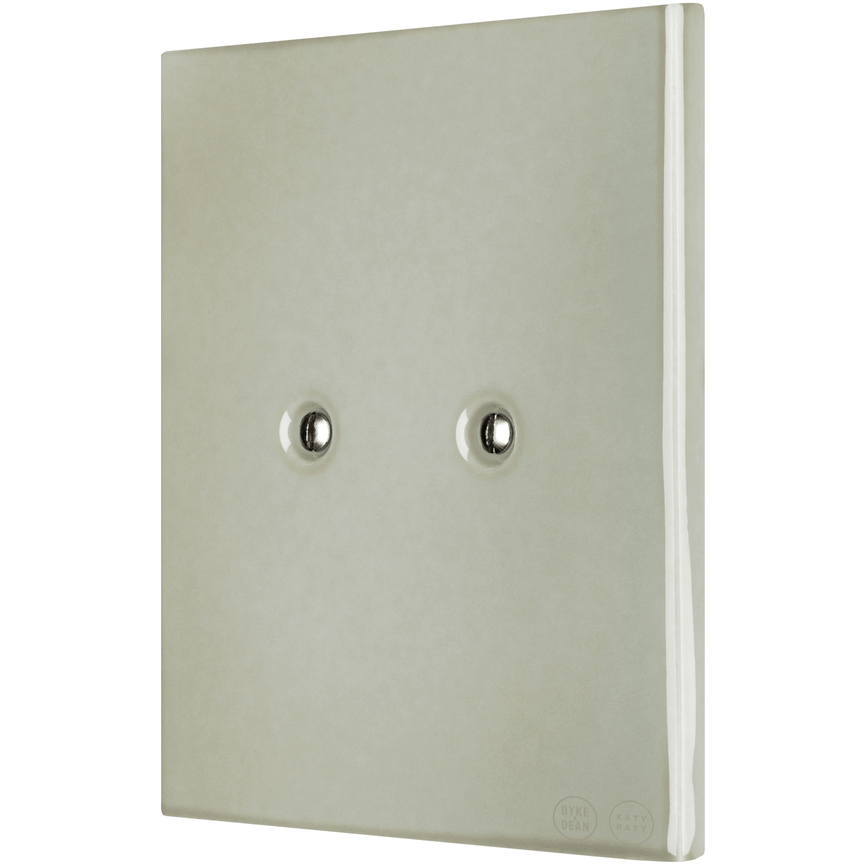 KATY PATY PORCELAIN PLATE WALL END SOCKET GREY GREEN - DYKE & DEAN