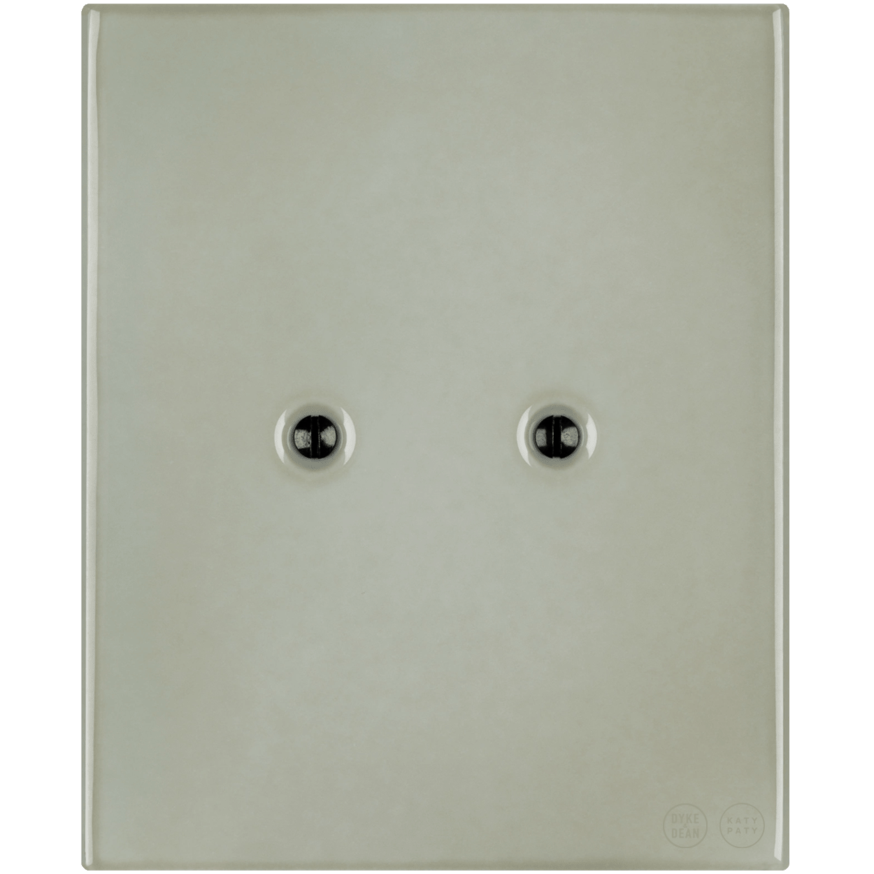 KATY PATY PORCELAIN PLATE WALL END SOCKET GREY GREEN - DYKE & DEAN