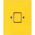 KATY PATY PORCELAIN PLATE WALL LIGHT SWITCH FAT BUTTON YELLOW - DYKE & DEAN